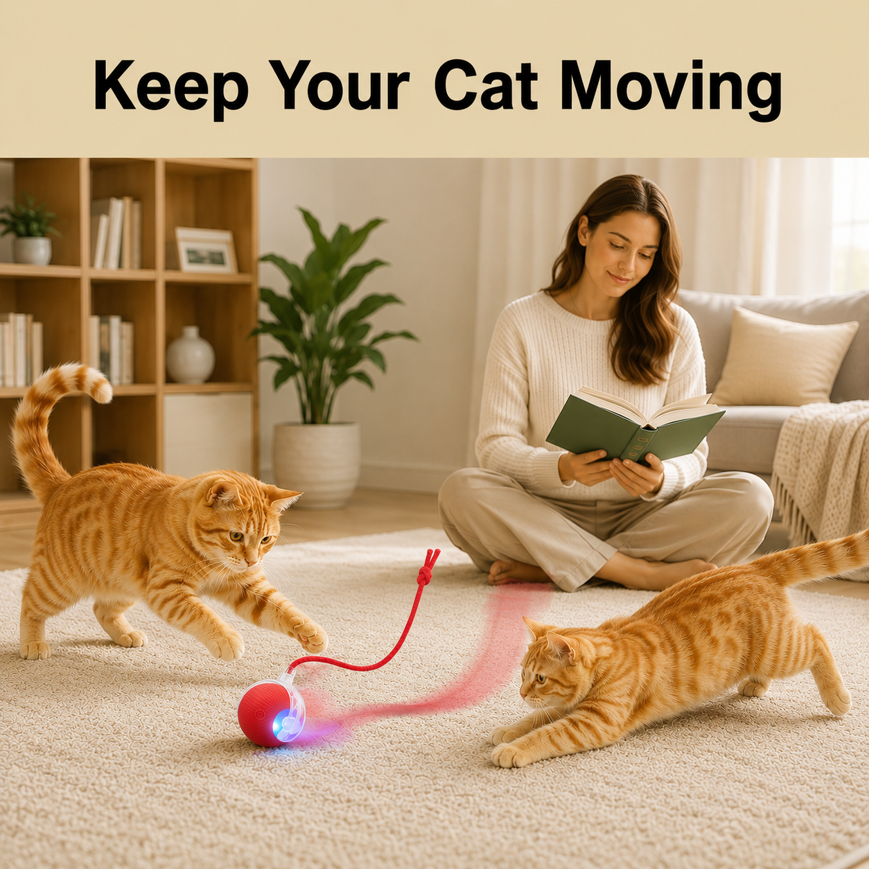 Smart Interactive Automatic Electric Rolling Moving Rechargeable Motion Activated Rolling Cat Dog Interactive Ball Toy