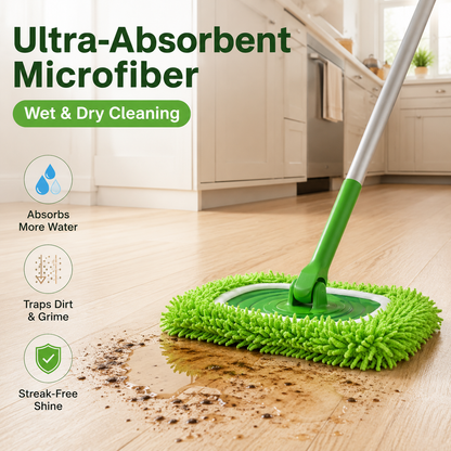🧹 50% OFF NOW!✨ Washable Microfiber Mop Pads – Reusable, Pet Hair Trapping & Streak-Free Floor Cleaning 🌿