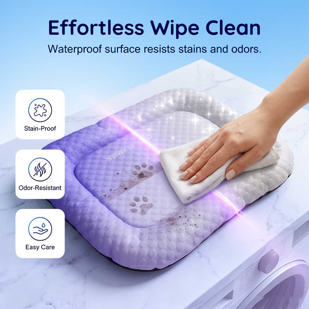 ❄️Pet Cooling Mat for Dogs & Cats 🐾  Naturally Cool Ice-Silk Pad • Breathable, Washable & Soft