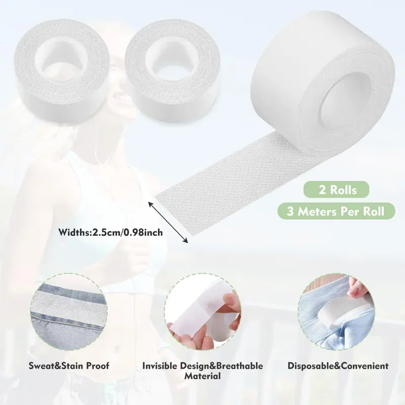 🔥Last Day 50% OFF🔥2 Rolls Invisible Sweat Pads & Collar Protectors for Shirts – Unisex Sweat Guard