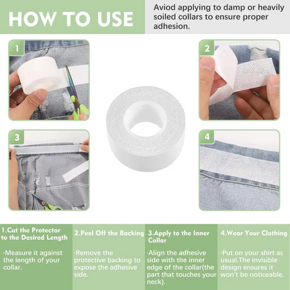 🔥Last Day 50% OFF🔥2 Rolls Invisible Sweat Pads & Collar Protectors for Shirts – Unisex Sweat Guard