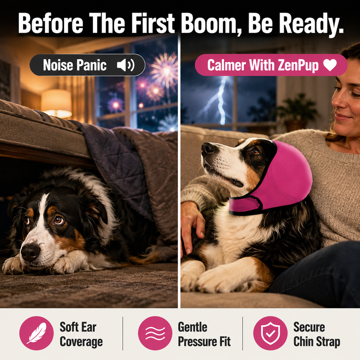 Waterproof Calming Dog Hoodie - Noise Cancelling Ear Protection for Pets