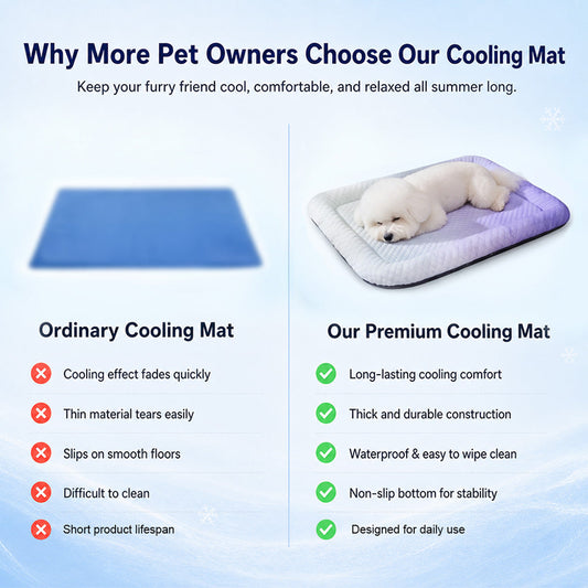 ❄️Pet Cooling Mat for Dogs & Cats 🐾  Naturally Cool Ice-Silk Pad • Breathable, Washable & Soft