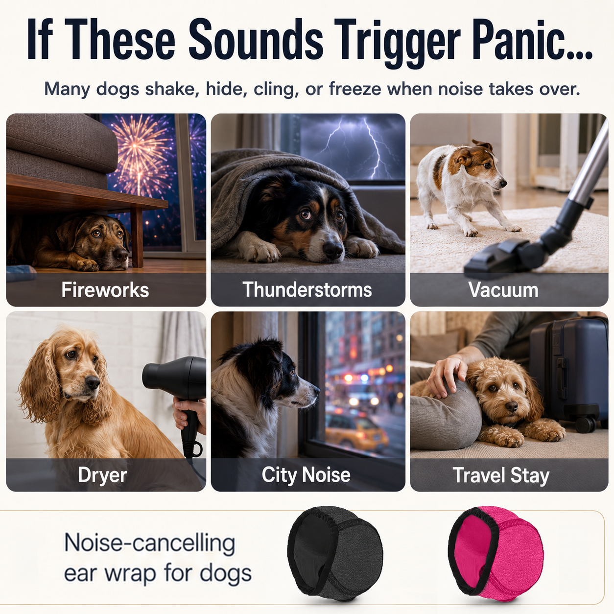 Waterproof Calming Dog Hoodie - Noise Cancelling Ear Protection for Pets