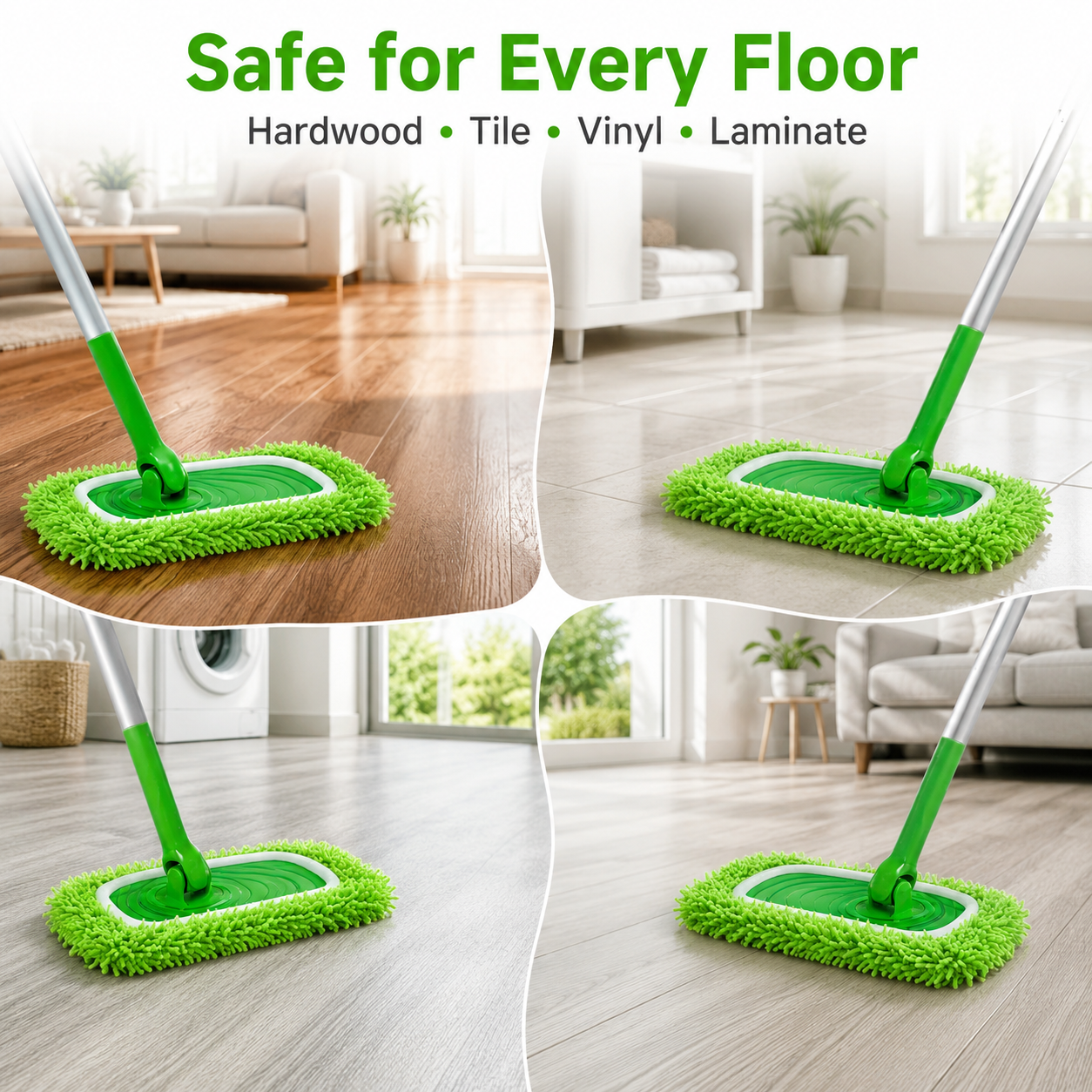 🧹 50% OFF NOW!✨ Washable Microfiber Mop Pads – Reusable, Pet Hair Trapping & Streak-Free Floor Cleaning 🌿