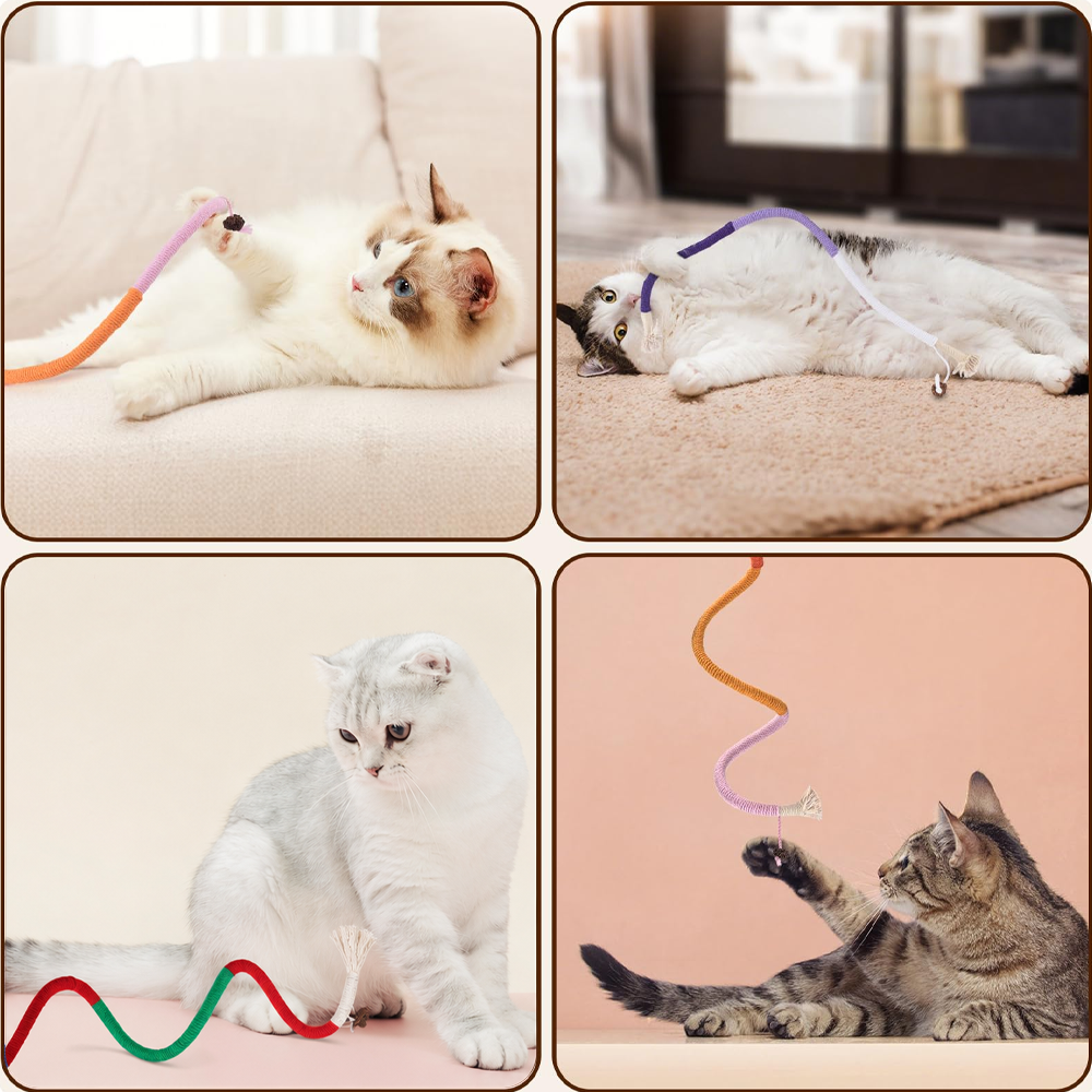 Cat Toys Chew Ropes, Interactive Cat Nip Kicker Toy for Indoor Kittens