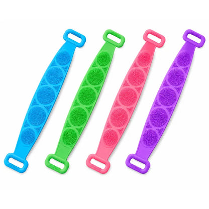 🛁 Double-Sided Silicone Back Scrubber-Easily exfoliate dead skin