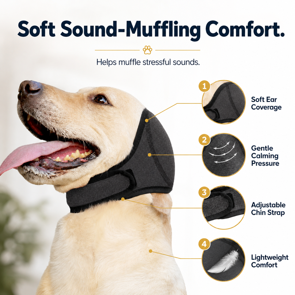 Waterproof Calming Dog Hoodie - Noise Cancelling Ear Protection for Pets