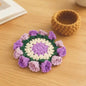 Handmade Crochet Flower Bouquet Coaster, Yarn Knitted Flower Cup Transform Bouquet, Mother's Day Gift, Gift for Mom Grandma, Valentine's Day Decor, Room Decor