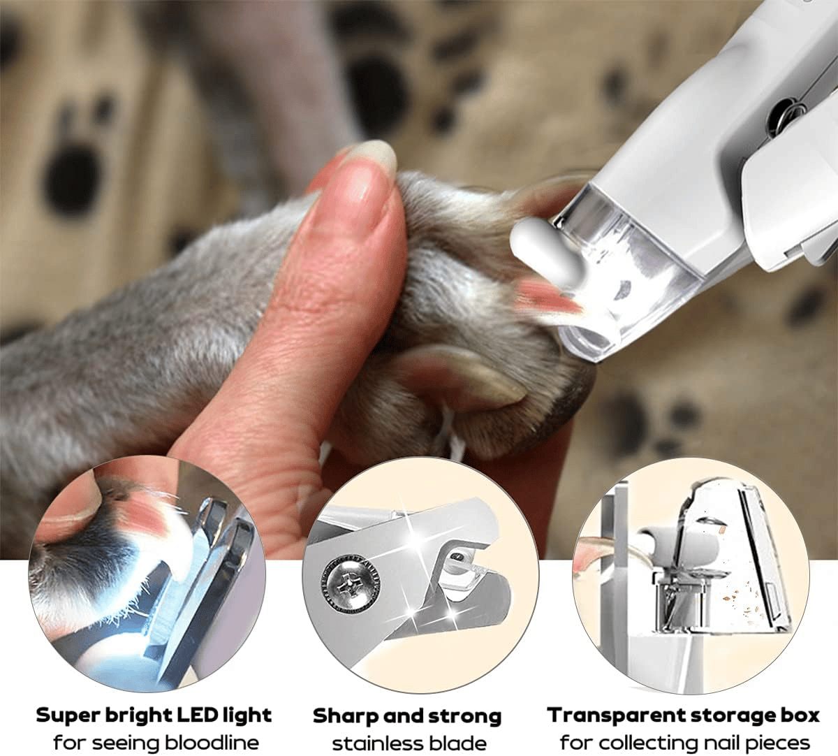 2-in-1 Pet Nail Clipper & Grinder with LED Light-Trim, Grind & Protect — All in One