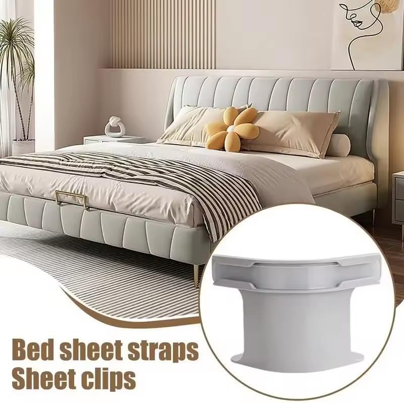 Fitted Bed Sheet Holders Firm Sheet Grip 𝘸𝘪𝘵𝘩 𝘐𝘯𝘷𝘪𝘴𝘪𝘣𝘭𝘦 𝘚𝘵𝘳𝘪𝘱𝘴