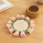 Handmade Crochet Flower Bouquet Coaster, Yarn Knitted Flower Cup Transform Bouquet, Mother's Day Gift, Gift for Mom Grandma, Valentine's Day Decor, Room Decor