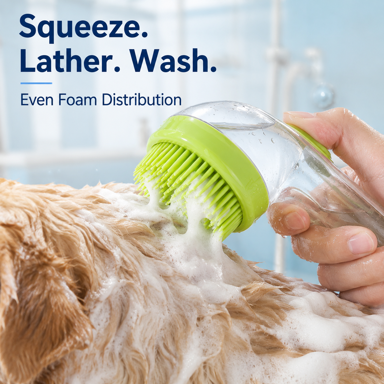 🔥 60% OFF NOW!✨ PetScrubFlow Bath Brush – Soft Silicone Bristles for Deep Cleaning & Gentle Massage 🐕