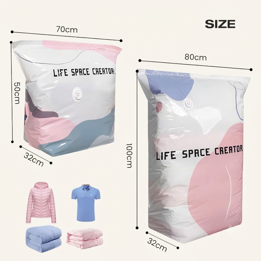 🌈📦 Large-Capacity Vacuum Bags – No Pump Needed! 💨✨