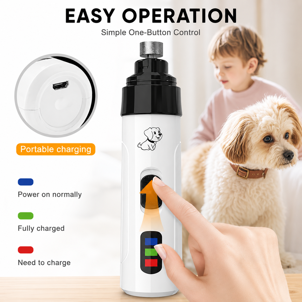 Quiet LED Pet Nail Grinder
