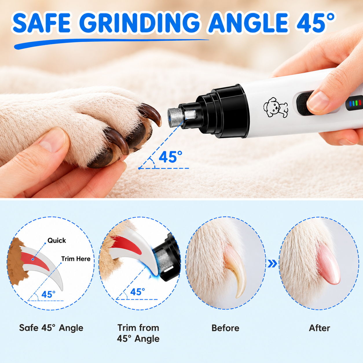 Quiet LED Pet Nail Grinder