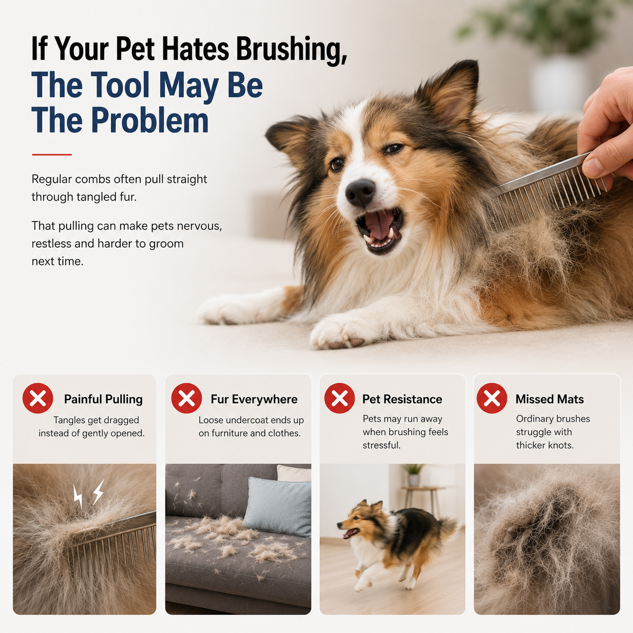2-In-1 Double-Sided Pet Dematting Brush