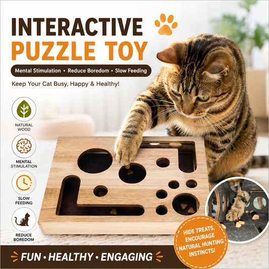 🎁😻 Cat Scratch Puzzle Enrichment Box Stress-Free Nail Care Without Clippers or Grinders