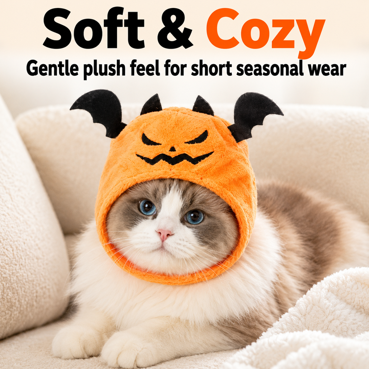 Pumpkin Bat Pet Costume Hood for Halloween Photos