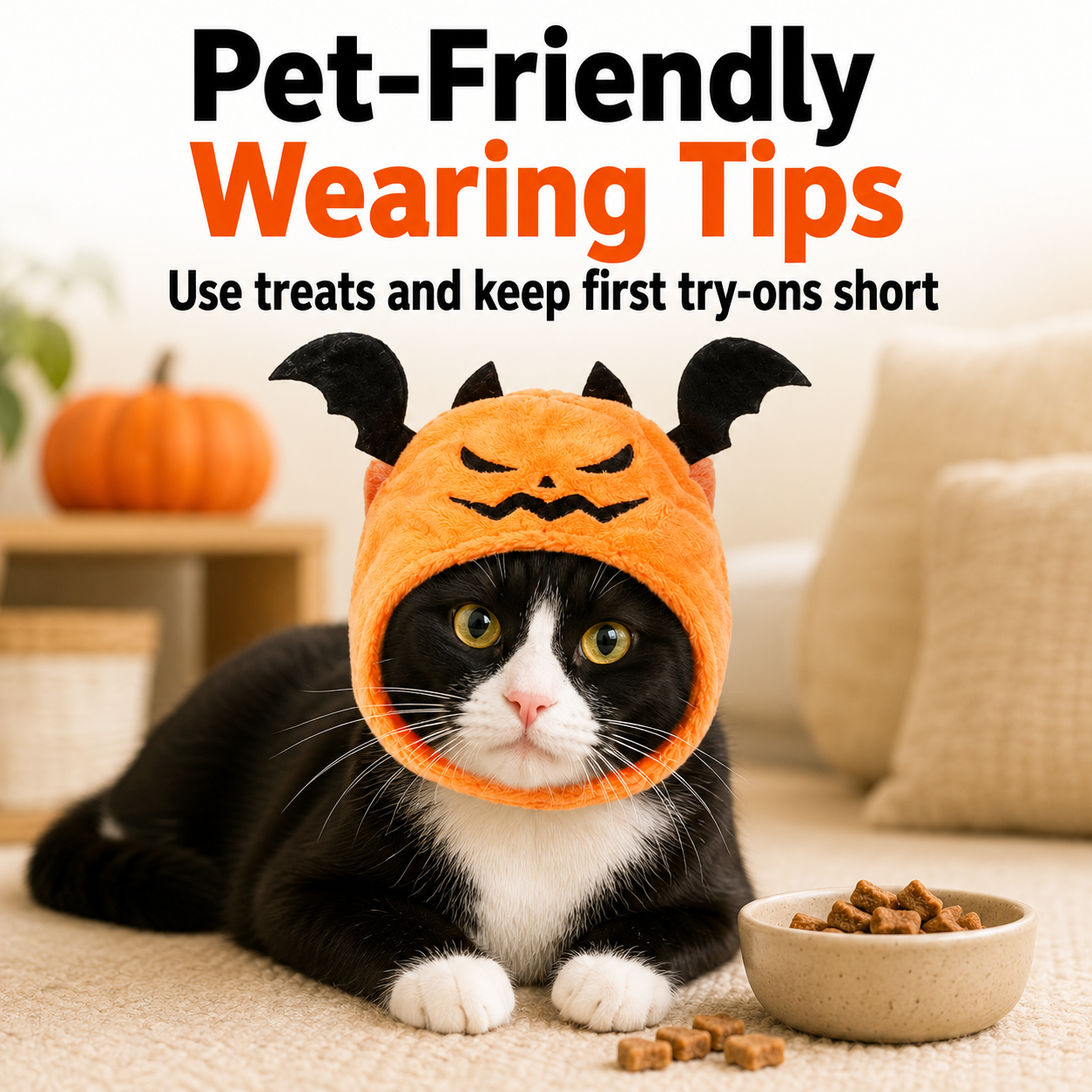 Pumpkin Bat Pet Costume Hood for Halloween Photos