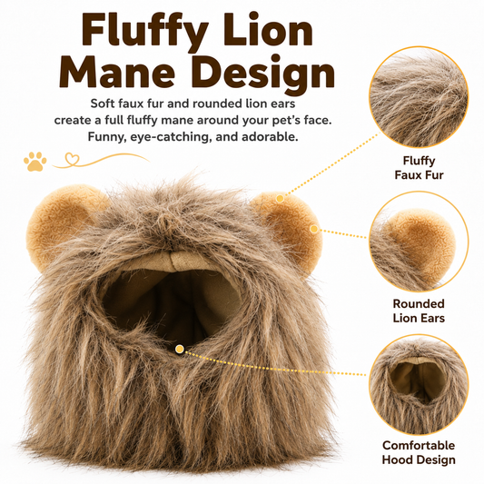 Lion Mane Cat Costume Hood
