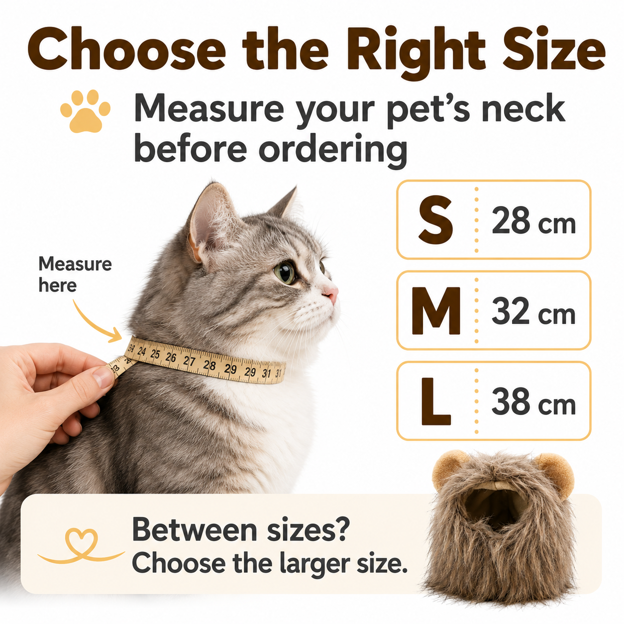 Lion Mane Cat Costume Hood
