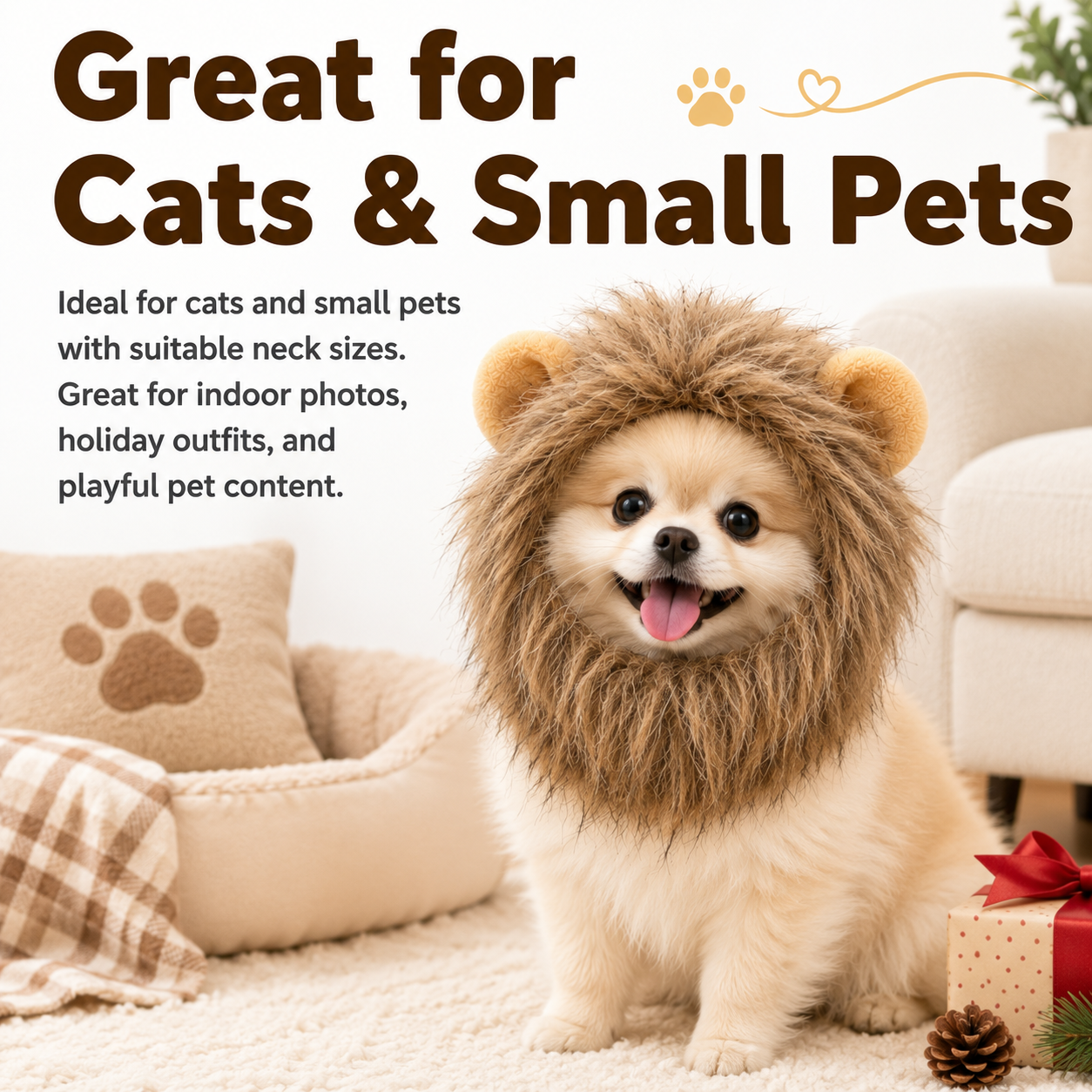 Lion Mane Cat Costume Hood