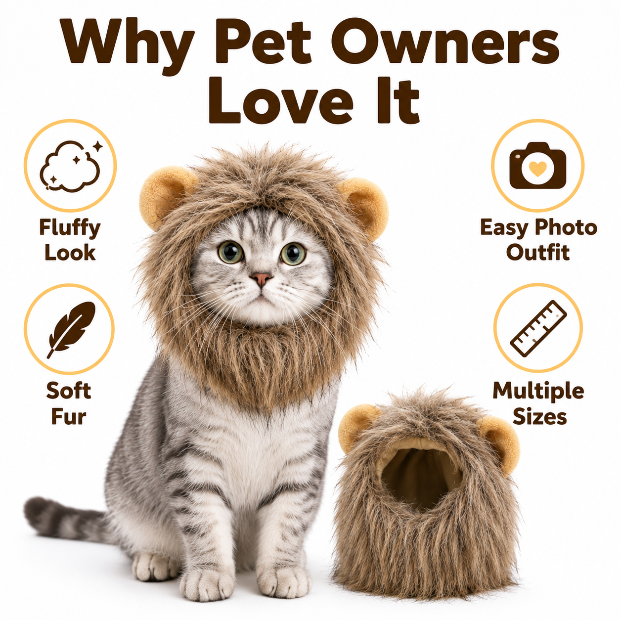 Lion Mane Cat Costume Hood