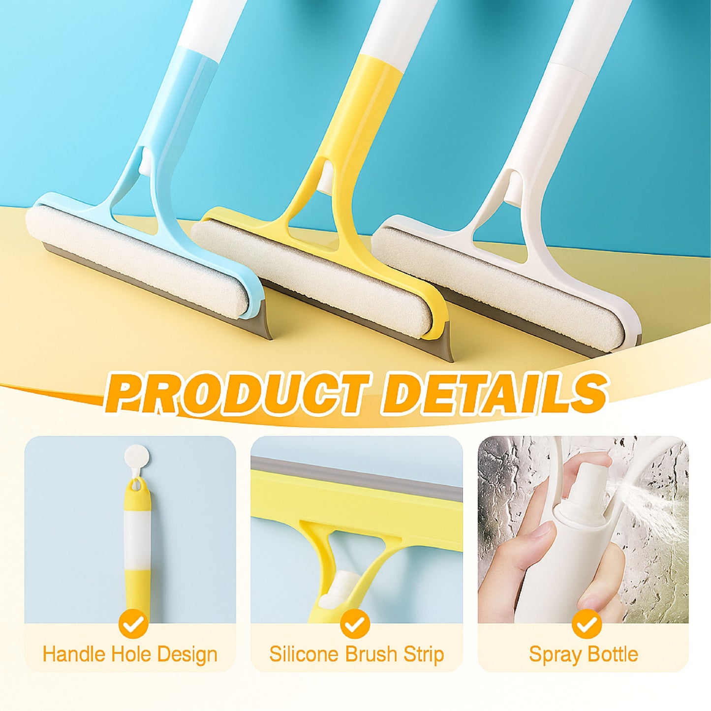 🔥LAST DAY 50% OFF- 3 in 1 Glass Cleaning Spray Squeegee Scraper