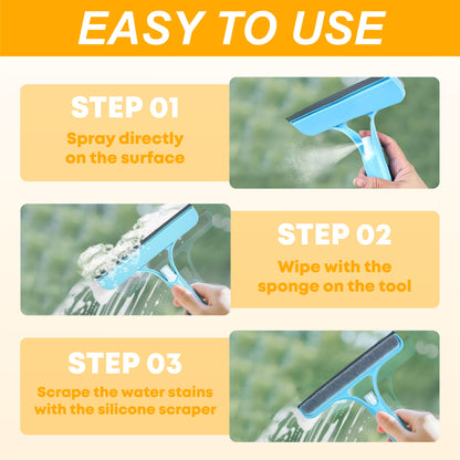 🔥LAST DAY 50% OFF- 3 in 1 Glass Cleaning Spray Squeegee Scraper