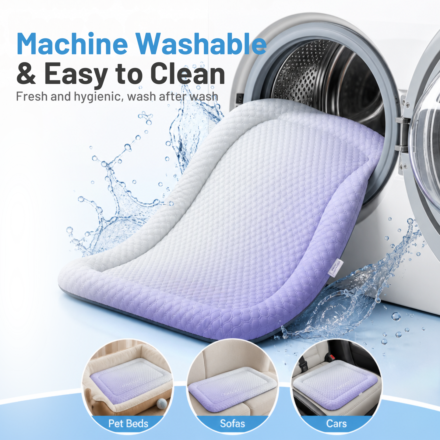 ❄️Pet Cooling Mat for Dogs & Cats 🐾  Naturally Cool Ice-Silk Pad • Breathable, Washable & Soft