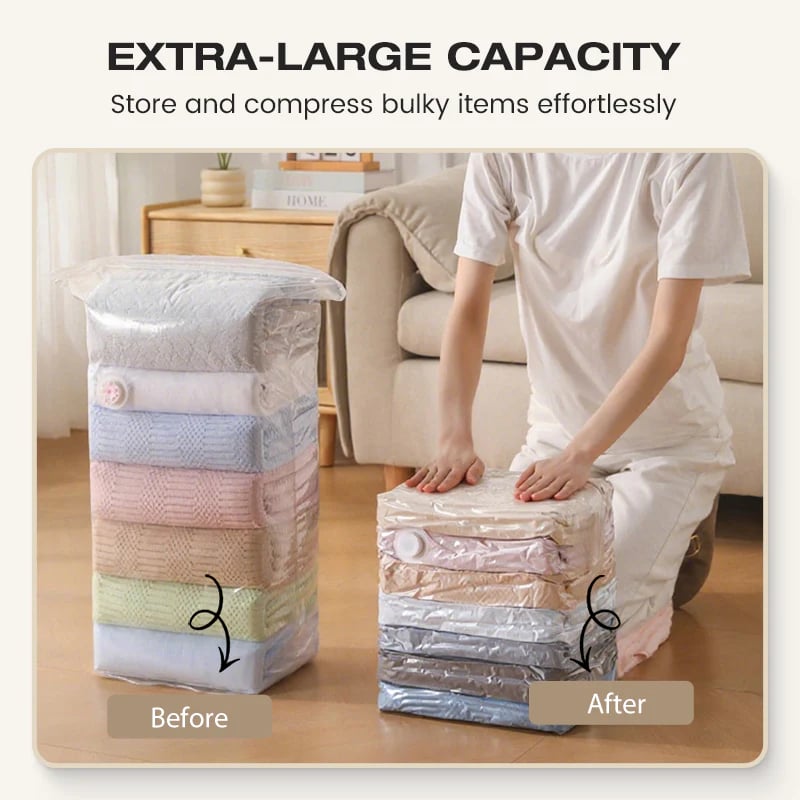 🌈📦 Large-Capacity Vacuum Bags – No Pump Needed! 💨✨