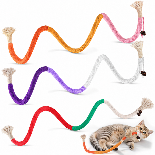 Cat Toys Chew Ropes, Interactive Cat Nip Kicker Toy for Indoor Kittens