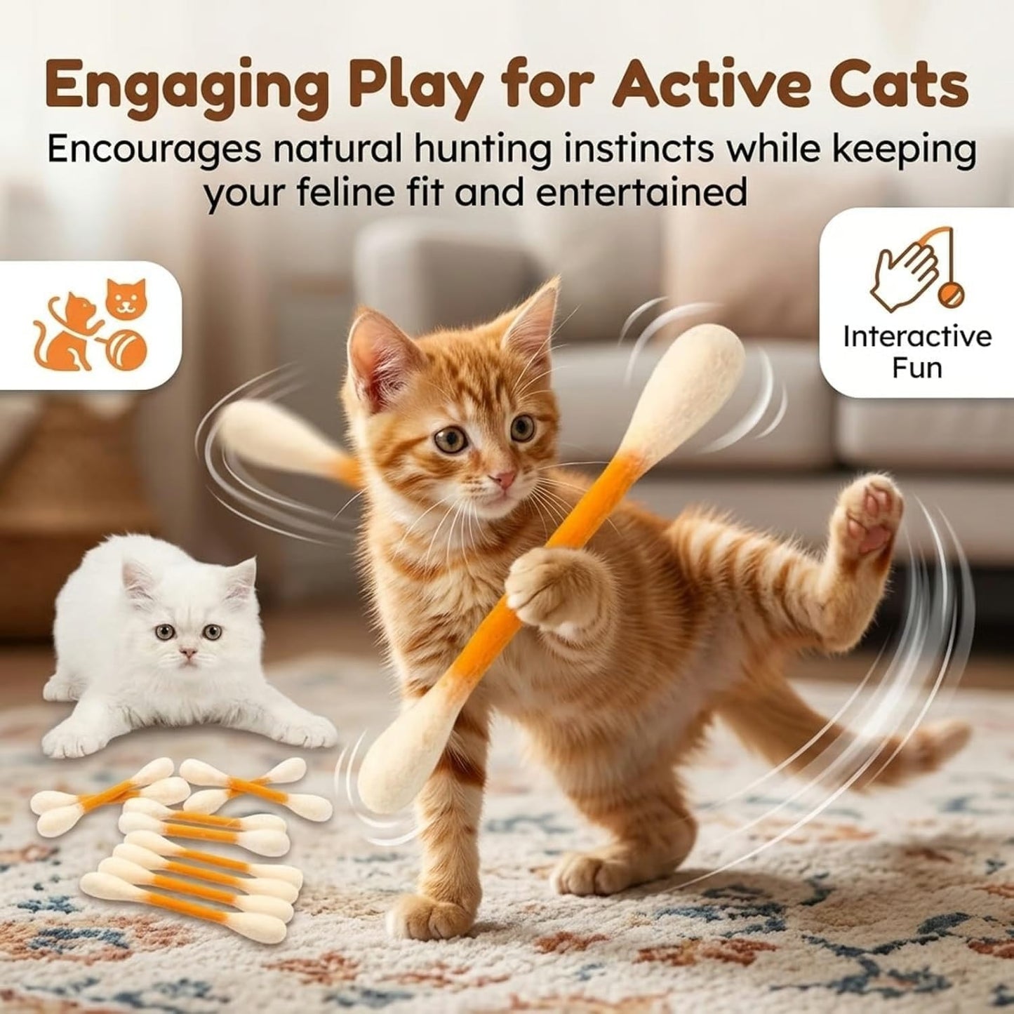 😻 Keep Indoor Cats Happy, Active & Out of Trouble,6PCS Interactive Cat Toy Set